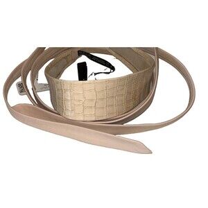 ADA Women’s Classic Wrap Obi Midi Belt Vogue Croco Leather NWT Croc Embossed